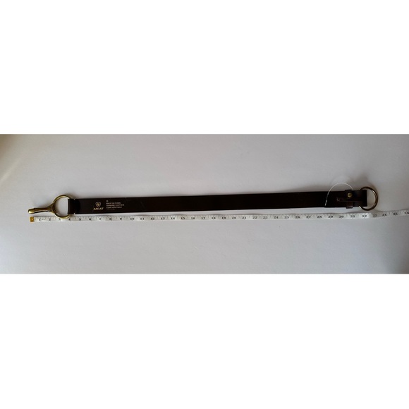 Ariat Brown Leather Bridle Belt Size Small Gold Tone Clip Buckle - Picture 2 of 12